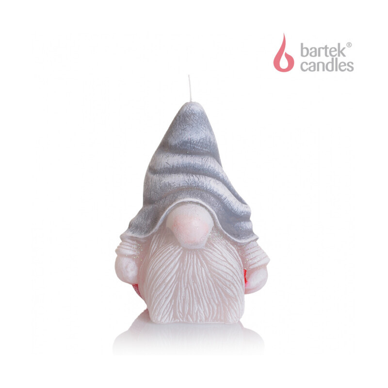 Bartek Svíčka Christmas Gnom 125 Grey (12/krt)