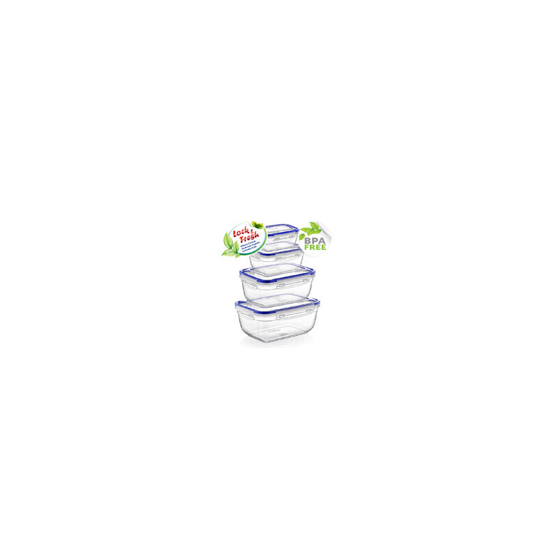 Dunya Dóza plast L&F obdél. set 4ks 400/800/1400/2300ml (12/krt)