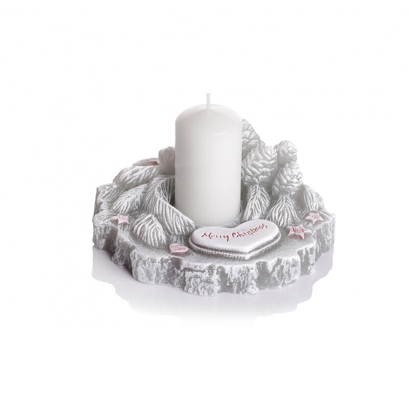Bartek Svíčka Christmas Holder 140*70 Grey&White (6/krt)