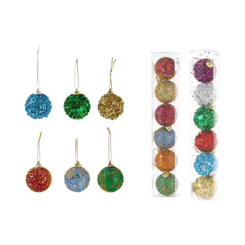 Vánoční koule s glitry 6*5cm (192/krt)