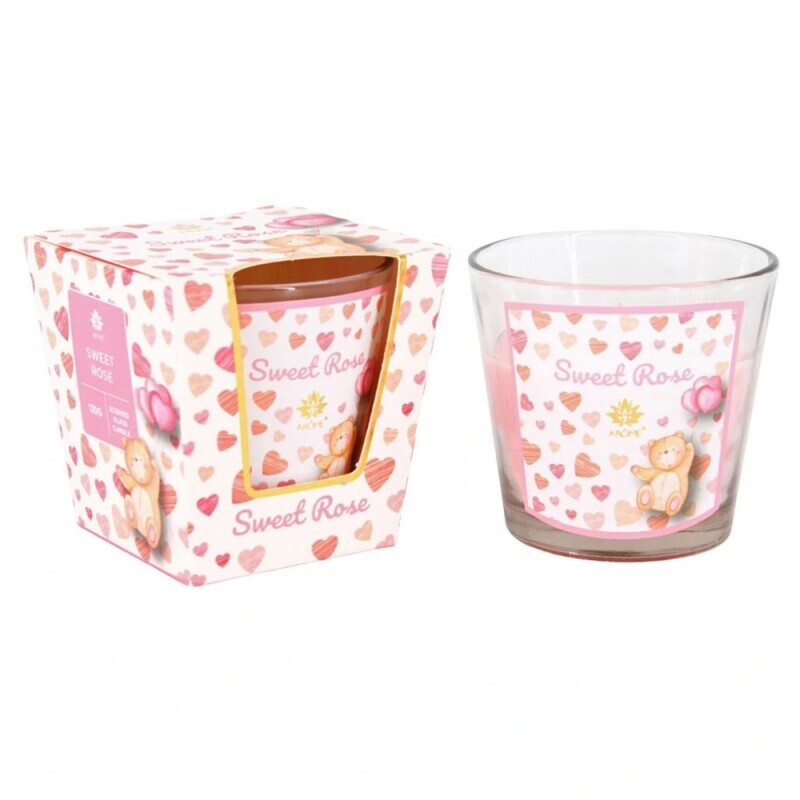 Arome Svíčka ve skle 120g Sweet Rose (12/bal 48/krt)