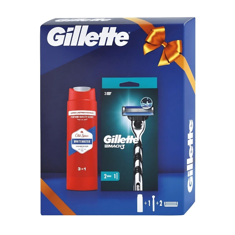 Gillette Dár.sada M Mach3 [strojek + 2NH + Old Spice White water SG 250ml] (7/krt)