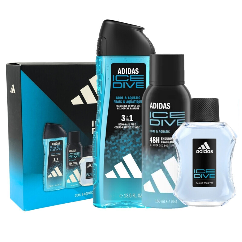 Adidas Dár.sada M 50ml EDT+250ml SG+150ml Spray Ice Dive (6/krt)