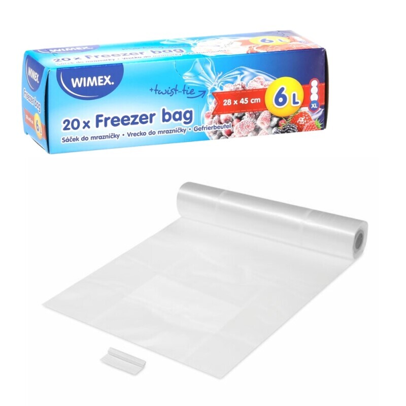 Sáčky do mrazničky 28*45cm 6l/20ks (100/krt)