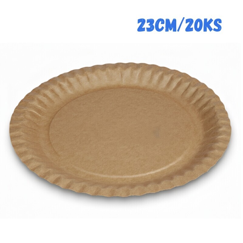 Talíř papírový Kraft 23cm/20ks (28/krt)