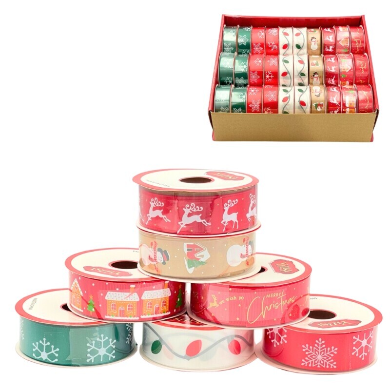 Vánoční stuha 2.5cm*2.7m (30/bal 720/krt)