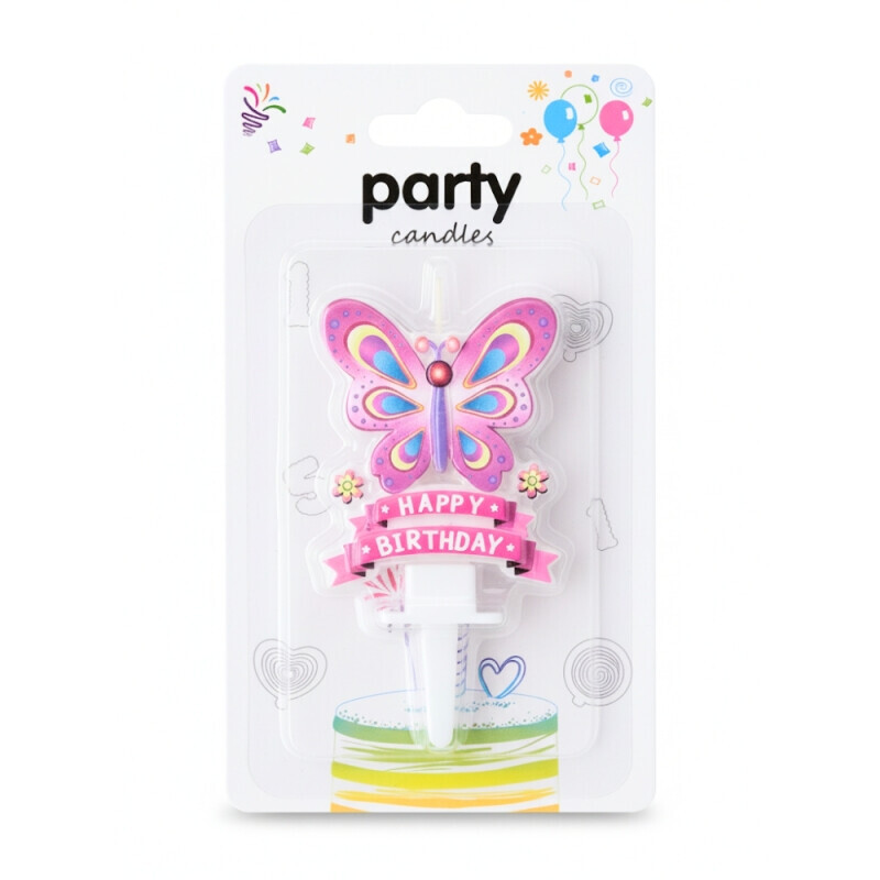 Dortová svíčka motýl 2ass (12/bal 480/krt)
