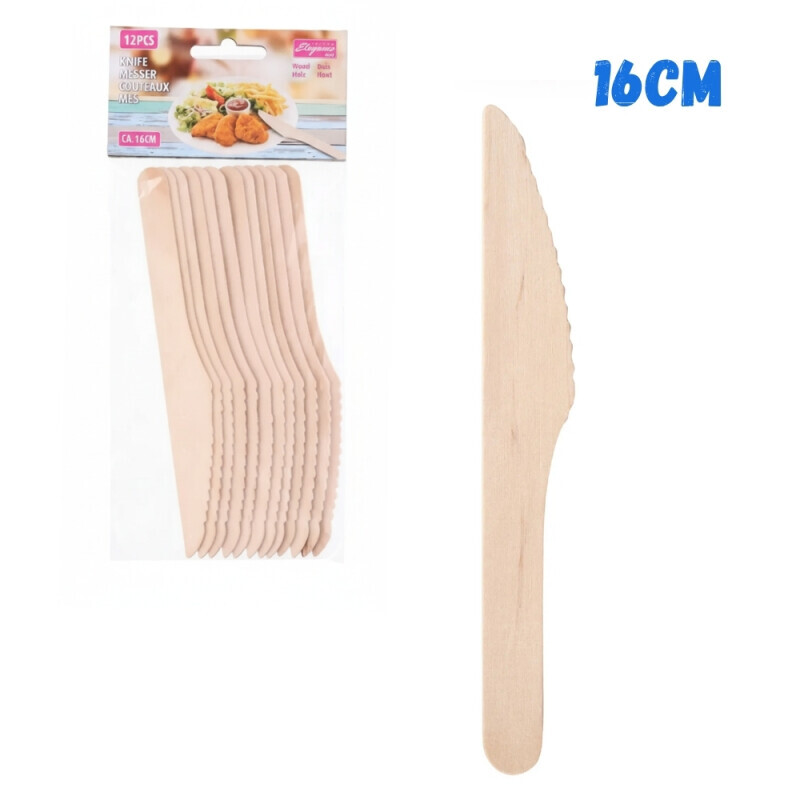 Dřevěný nůž 12ks 16cm(24/krt)