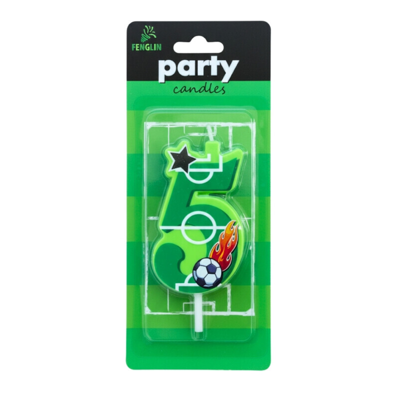 Dortová svíčka číslo Fotbal 5 (12/bal 600/krt)