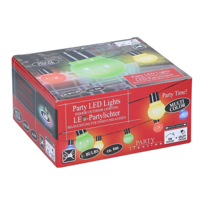 LED světelný řetězec 10 žárovek MIX barev(12/krt)