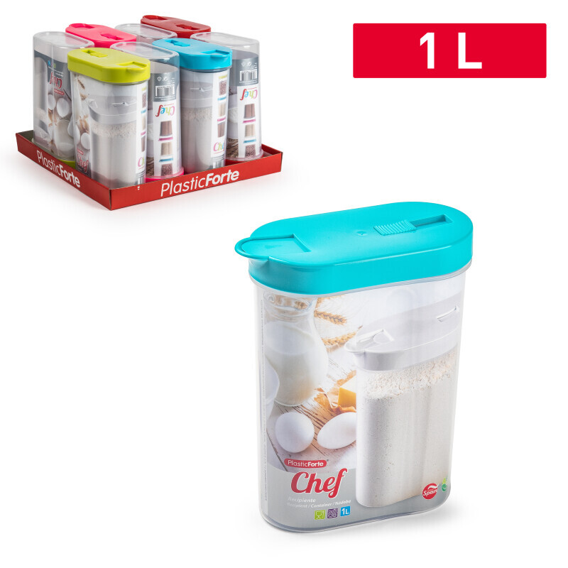 P.Forte Dóza plast Chef 1l Color (8/bal)