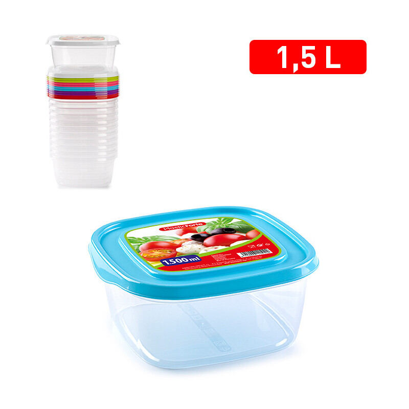 P.Forte Dóza plast Basic hran.1,5l Color (12/bal)