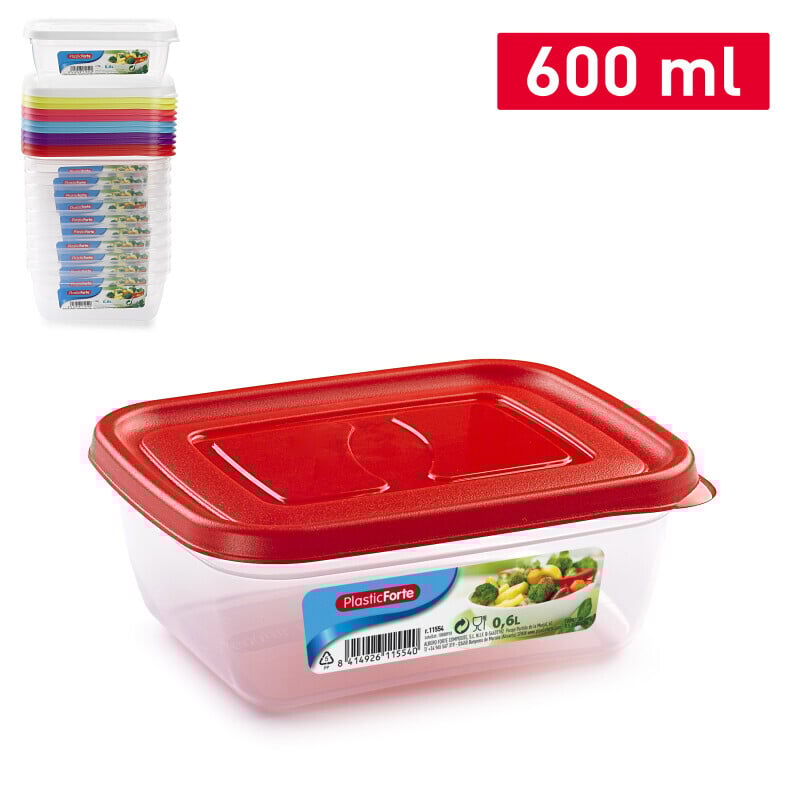 P.Forte Dóza plast Modern obdél.600ml Color (12/bal)