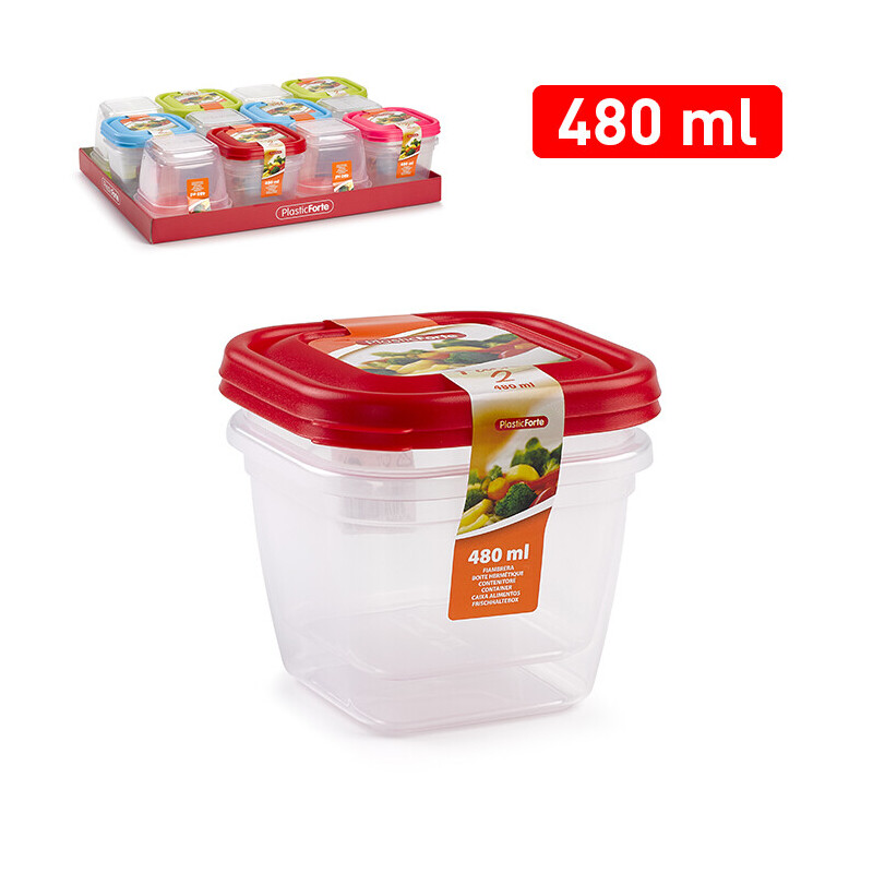 P.Forte Dóza plast set hran.2*480ml Color (12/bal)