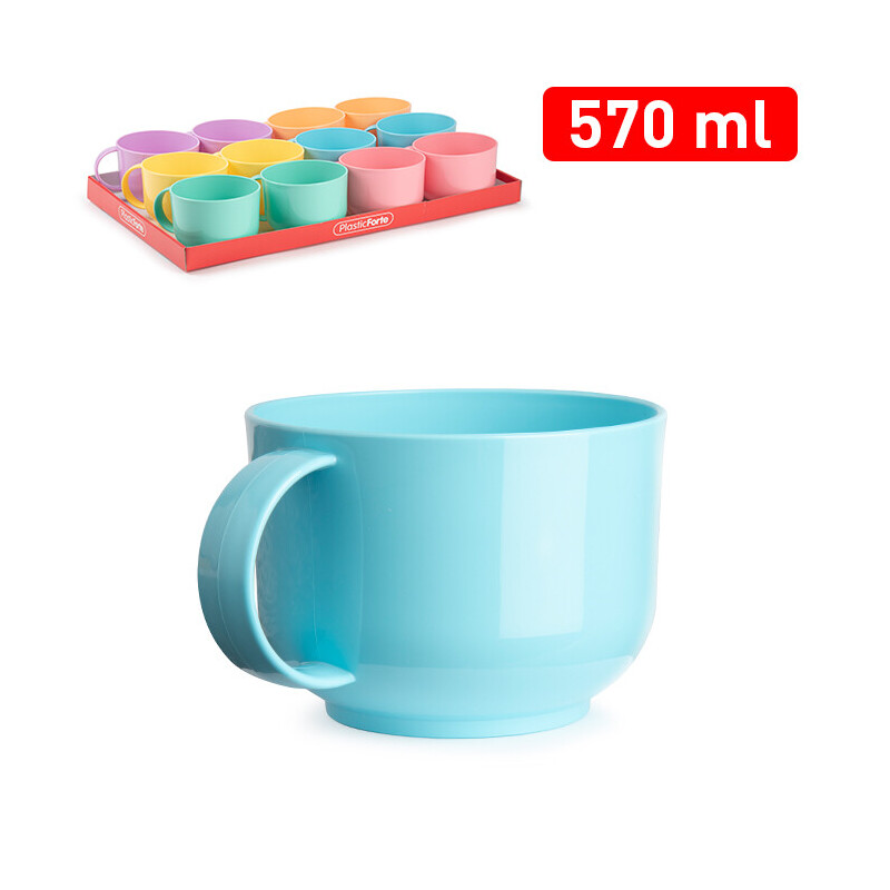 P.Forte Hrnek plast Jumbo 570ml Color (12/bal)