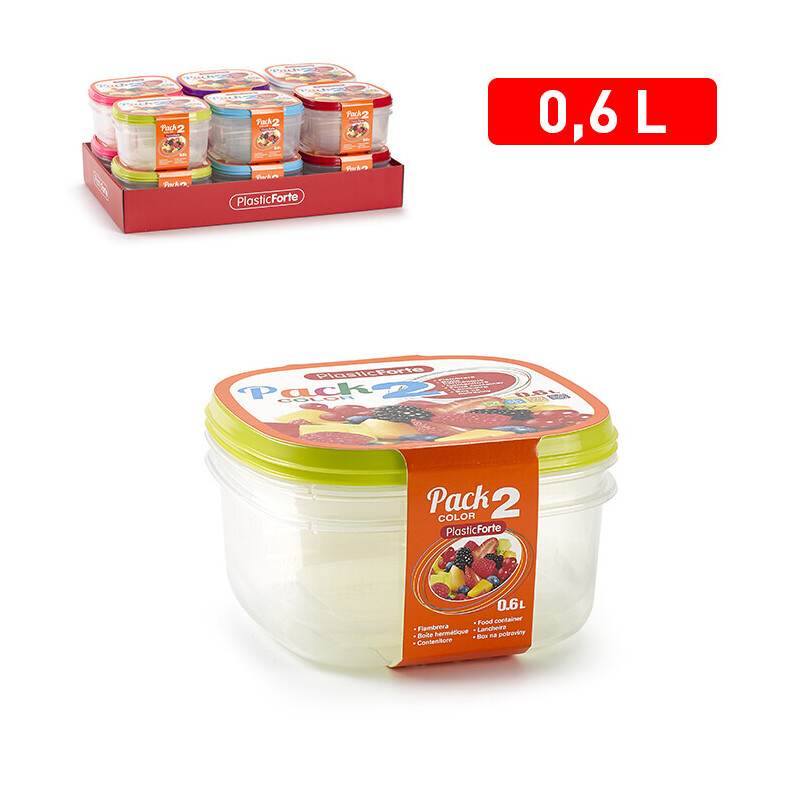 P.Forte Dóza plast pack hran.2*600ml Color (12/bal)