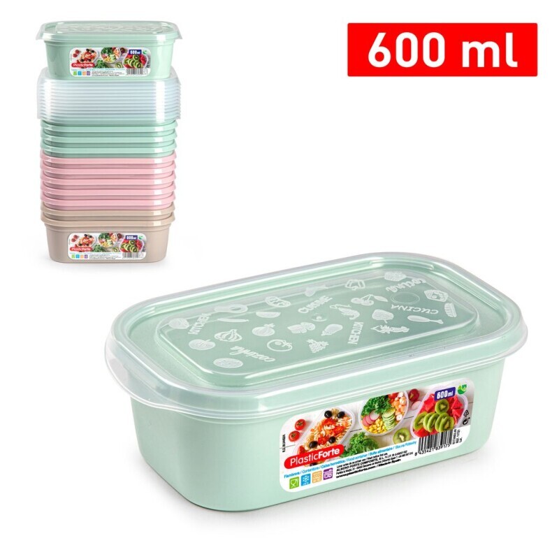 P.Forte Dóza plast Basic obdél.600ml VRM (12/bal)