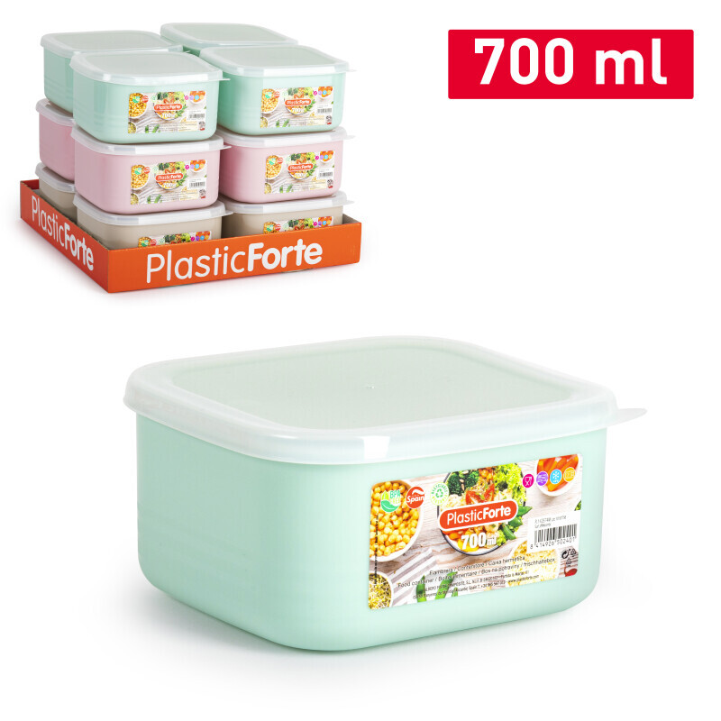 P.Forte Dóza plast Bento Combi čtver. 700Ml VRM (12/bal)