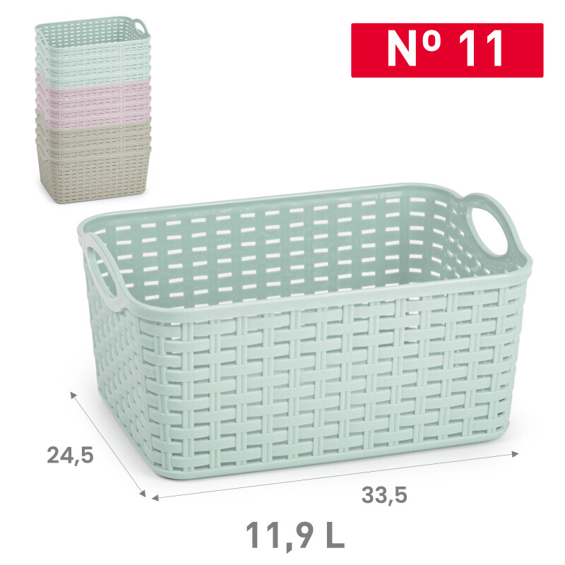 P.Forte Košík plast Rattan 11,9L Surt (12/bal)