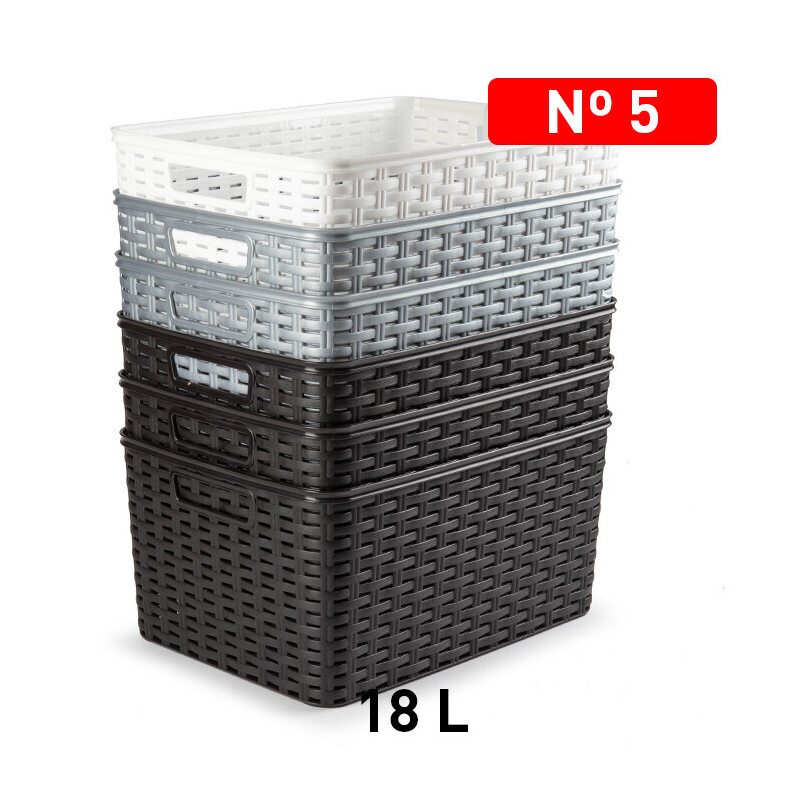 P.Forte Koš plast Rattan 18l (6/bal)