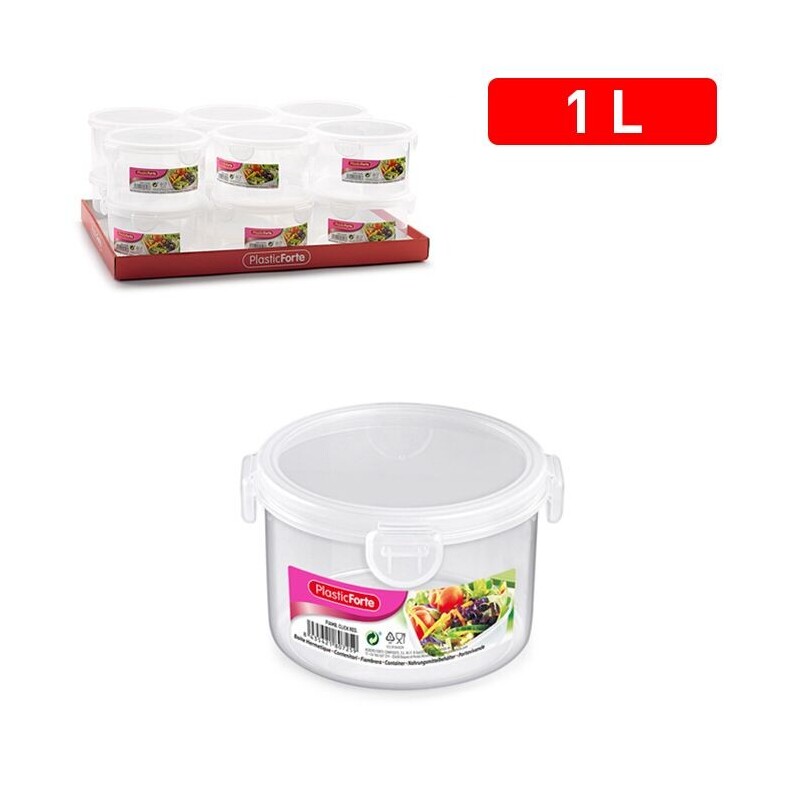 P.Forte Dóza plast Click kul.1l Tran. (12/bal)