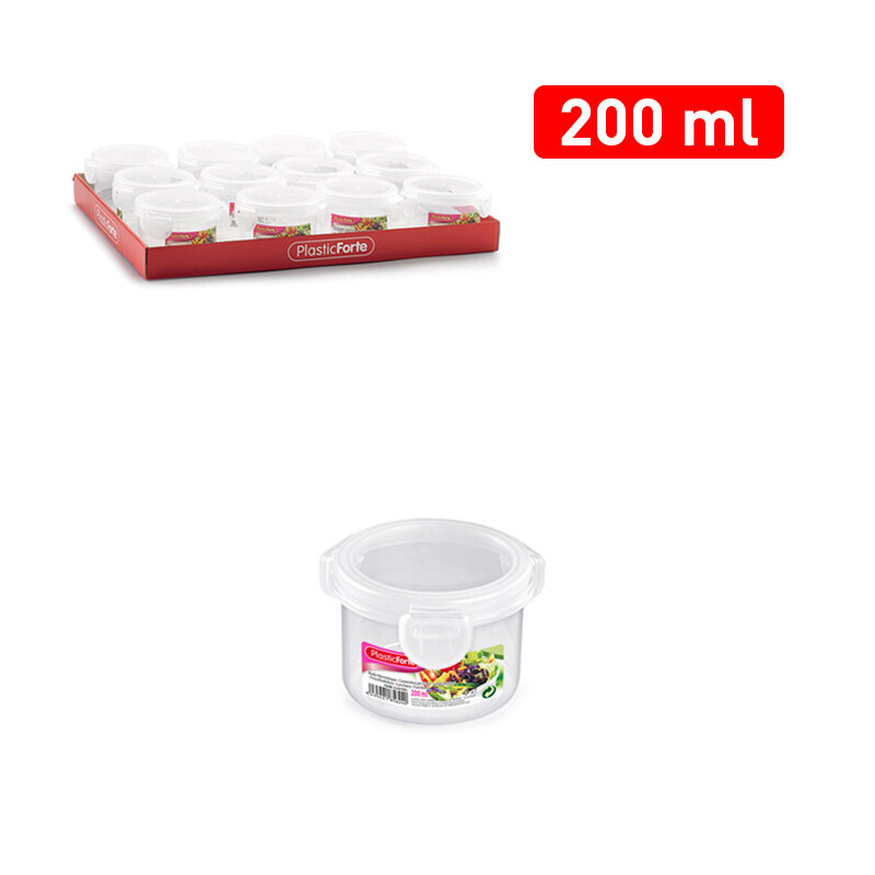 P.Forte Dóza plast Click kul.200ml Tran. (12/bal)