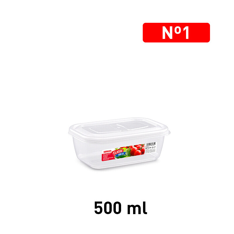P.Forte Dóza plast Classic obdél.500ml Tran. (12/bal)