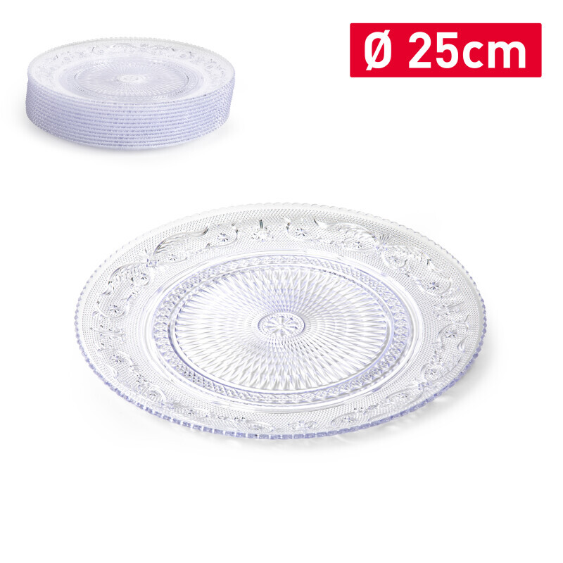 P.Forte Podnos plast Crystal 25cm Trans. (12/24/bal)
