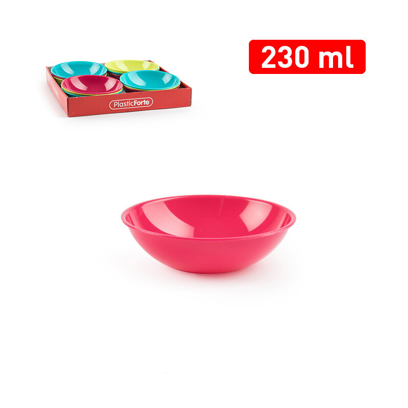 P.Forte Miska plast Mini kul.230ml Color (12/bal 288/krt)