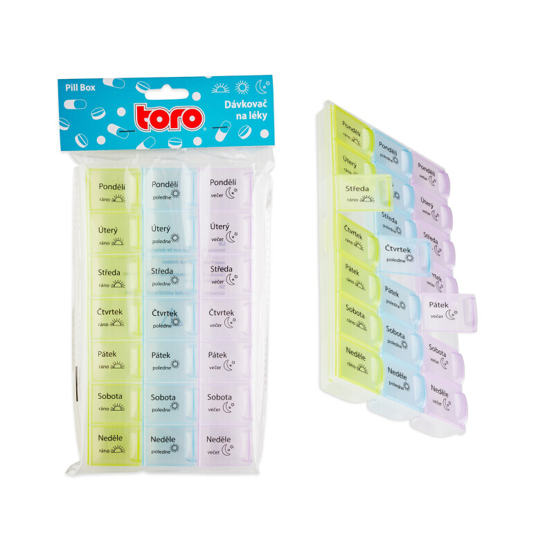 Toro Dávkovač na léky 7dní – Ráno/Poledne/Večer (20/bal)