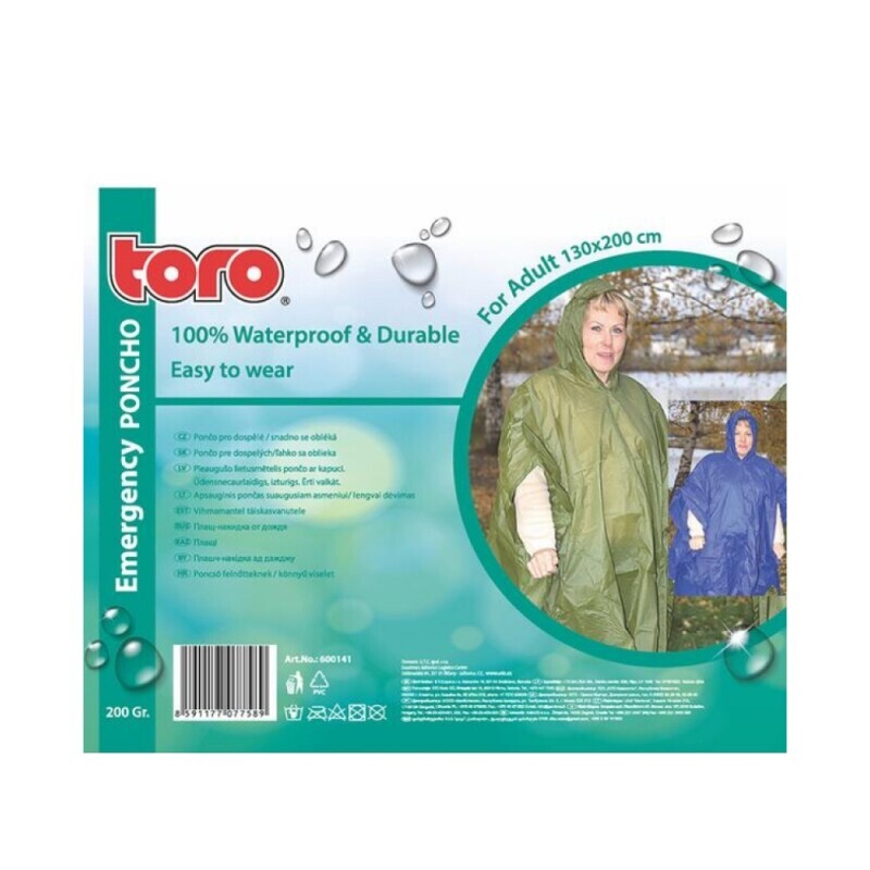 Toro Pláštěnka Poncho pro dospělé, VEL:130x200cm (50/krt)