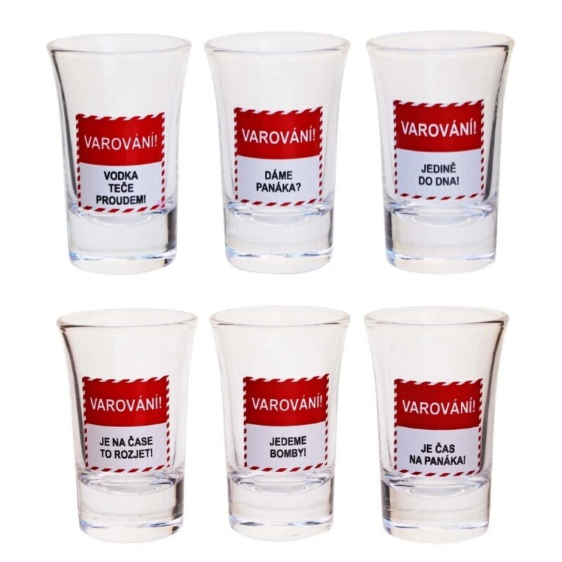 Toro Sada sklenic na panáky 6x40ml – VAROVÁNÍ! (12/krt)