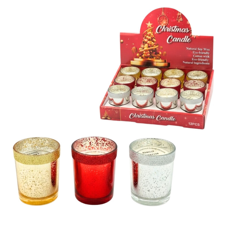 Vánoční svíčka 155g MIX (12/bal 144/krt)