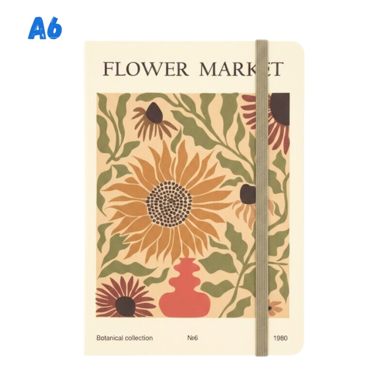 Poznámkový blok A6/80list Flower Market (100/bal 200/krt)