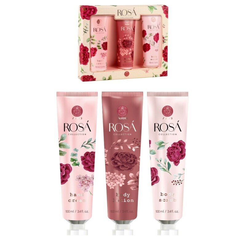 Aurora Dár.sada N Rosa 100ml krém na ruce+100ml těl.balzám+100ml těl.peeling (4/krt)