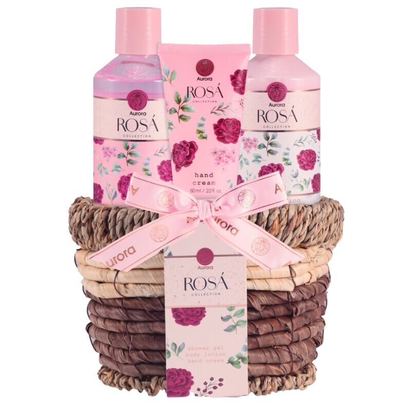 Aurora Dár.sada N Rosa kosik 180ml SG+180ml těl.mléko+60ml krém na ruce (4/krt)