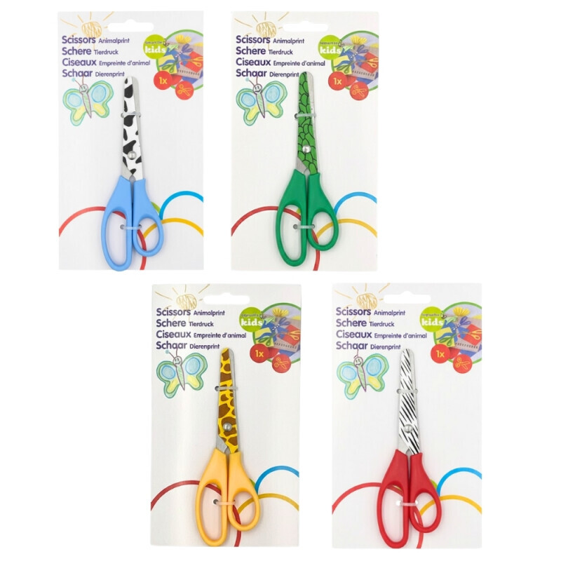 Nůžky se zvířecím potiskem 13cm 4ks(24/krt)