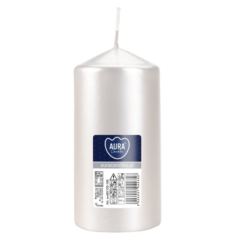 Bispol Svíčka Pillar 50/120 a1 white pearl(6/krt)