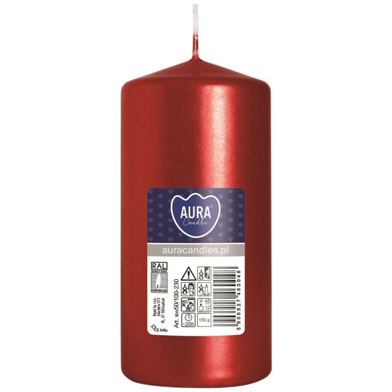 Bispol Svíčka Pillar 50/100 a1 red metalic(8/krt)