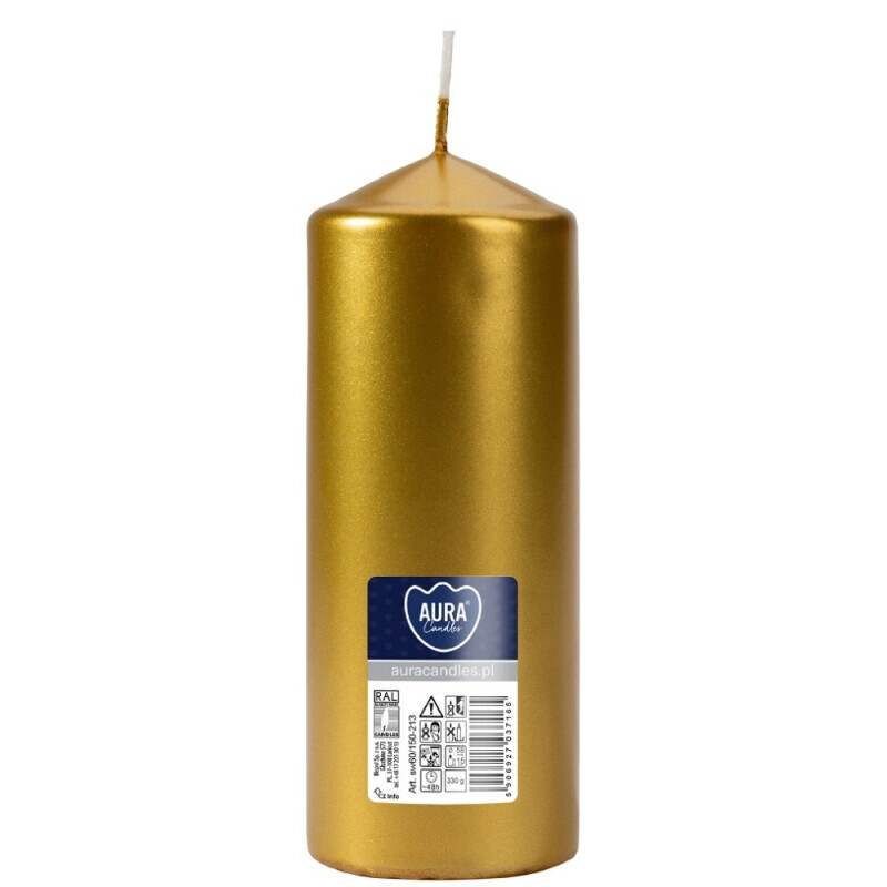 Bispol Svíčka Pillar 50/150 a1 gold metallic(6/krt)