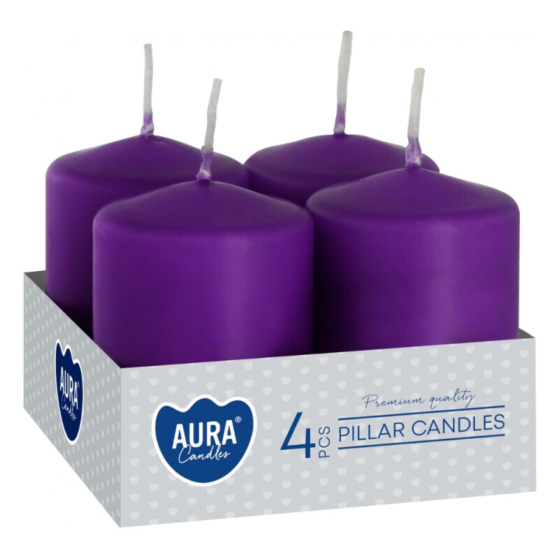 Bispol Svíčka adventní 4ks SW40/60 Nometal Fialova (12/krt)