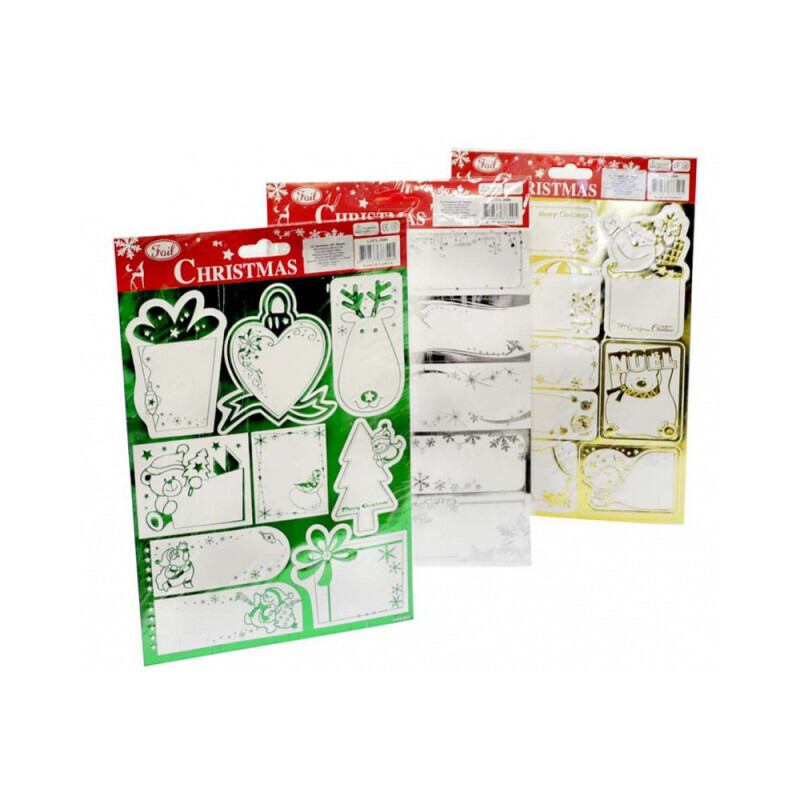 Vánoční jmenovky na dárky samolepicí 10ks 22,5*17,5cm (96/bal 1152/krt)