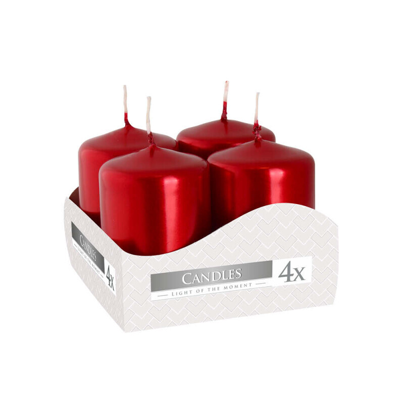 Bispol Svíčka adventní 4ks SW40/60 Metalic Red (12/krt)