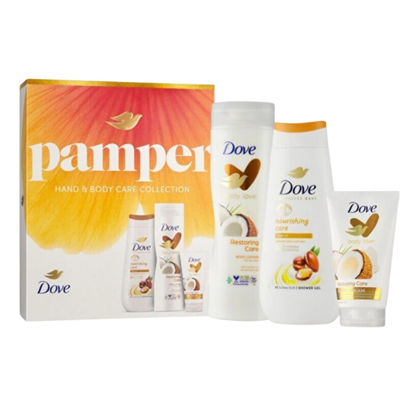 Dove Dár.sada F 250ml SG+250ml BL+75ml HC Pamper (6/krt)