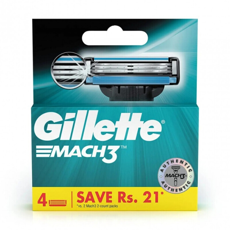 Gillette Mach3 Náhradní hlavice 4ks Fresh Clean (6/bal)