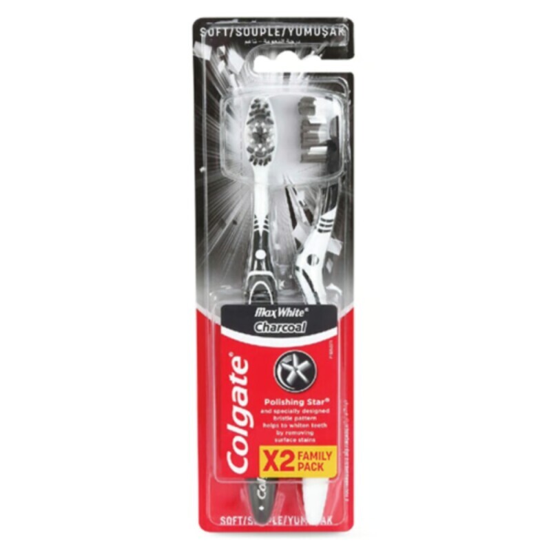 Colgate Zubní kartáček Max White Charcoal 2ks  N (12/bal)