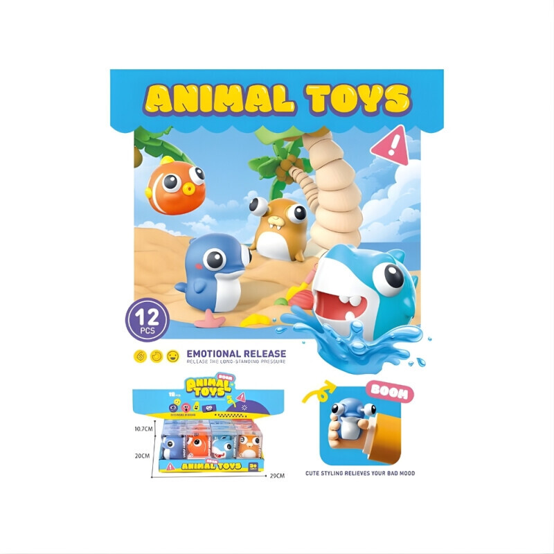 Mačkací zvířátko 7*6*5.5cm 4ass (120/bal 240/krt)