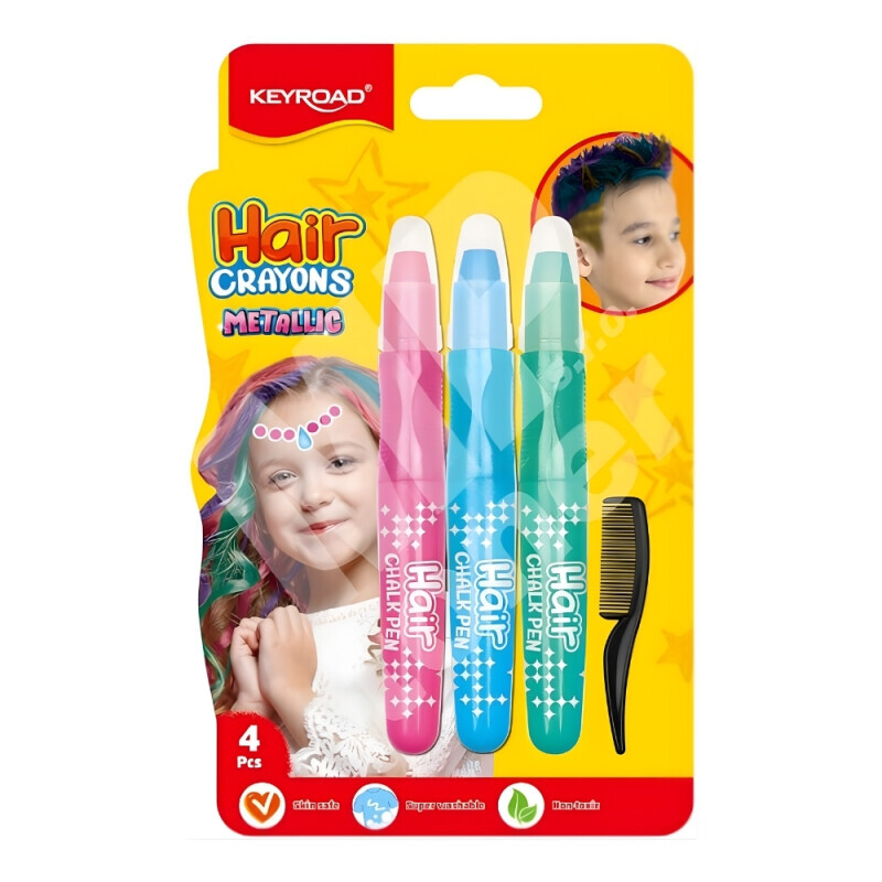 Keyroad Křídy vlasové Metalic cool (12/bal 144/krt)