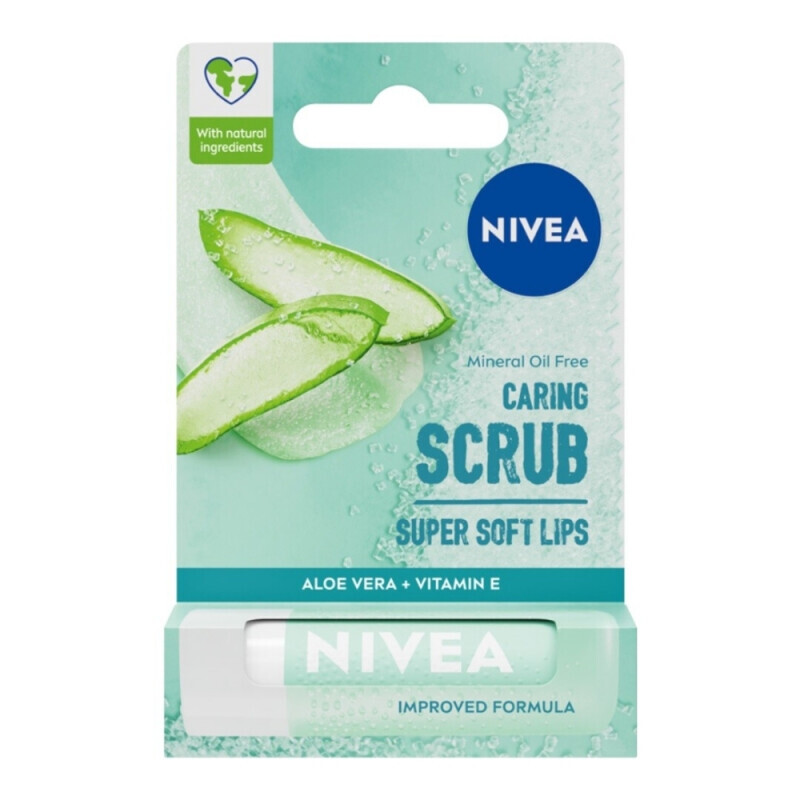 Nivea balzám na rty 4,8g ALOE VERA Caring Scrub
