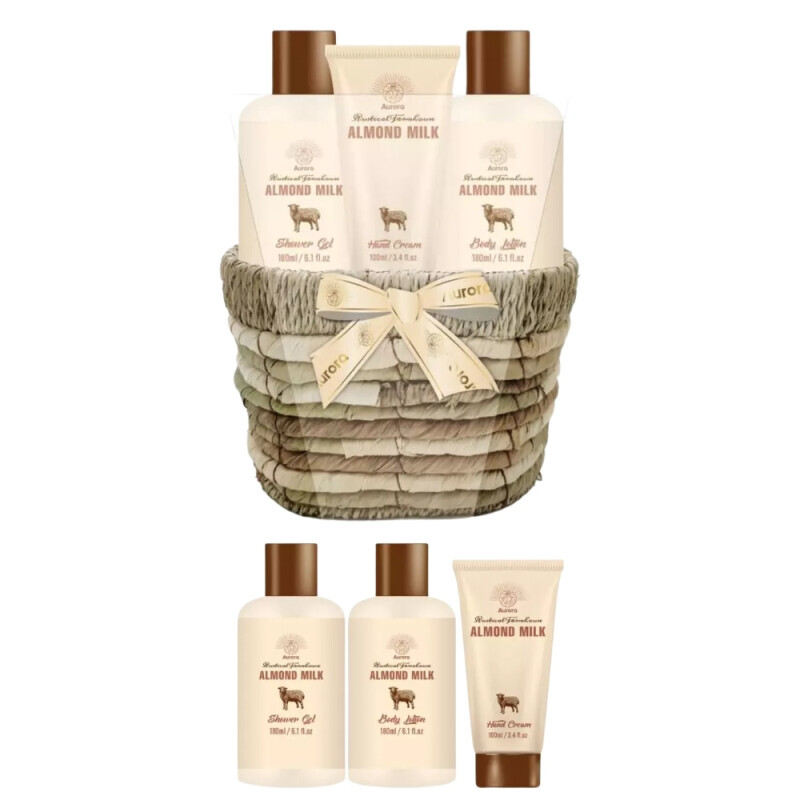 Aurora Dár.sada Mandlové mléko košík 3ks(4/krt)